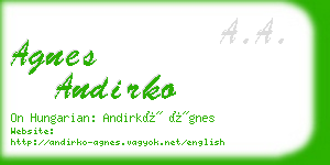 agnes andirko business card