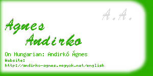 agnes andirko business card